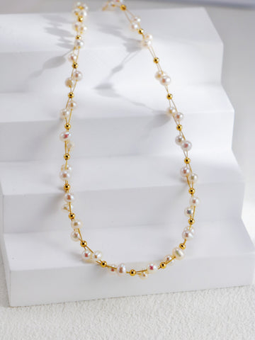 Woven Pearl Necklace
