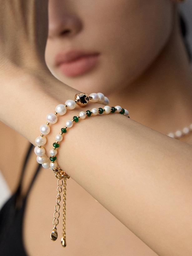 Meteorite Shape Adjustable Pearl Bracelet