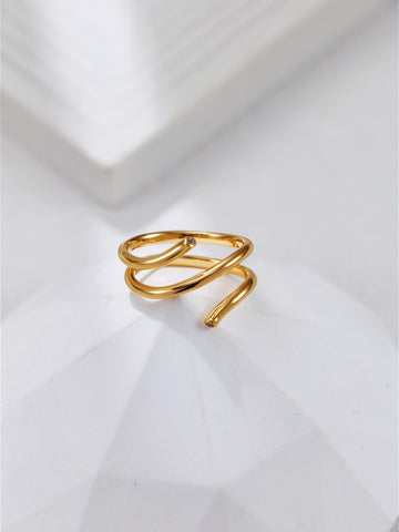 Three-layer Zircon Ring