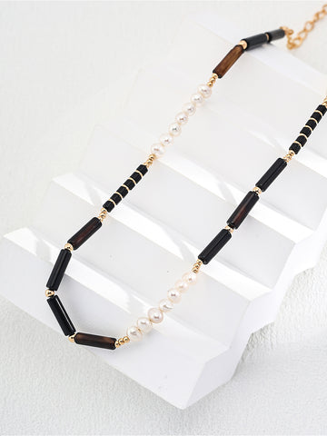 Natural Agate Pearl Necklace