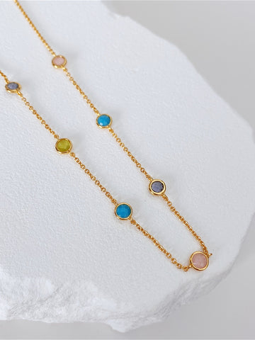 Round Colored Zircon Necklace