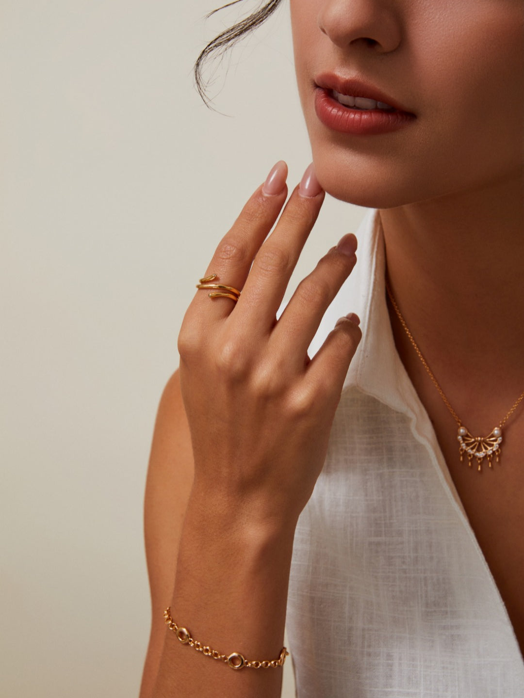 Three-layer Zircon Ring