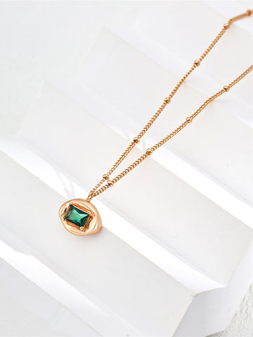 Green Zircon Pendant Necklace