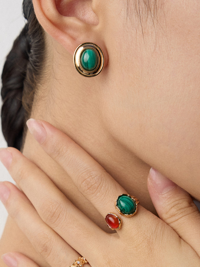 Vintage Malachite Earrings