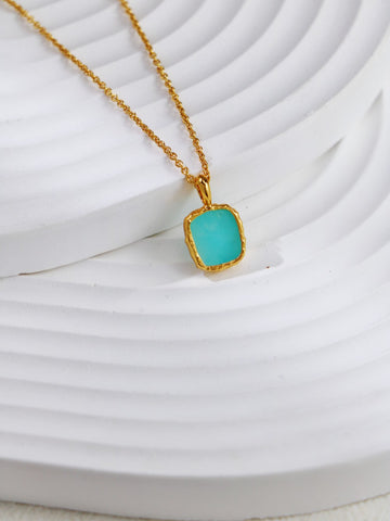 Golden Amazonite Stone Necklace