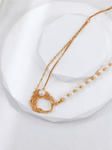 Liquid Metal Pearl Necklace