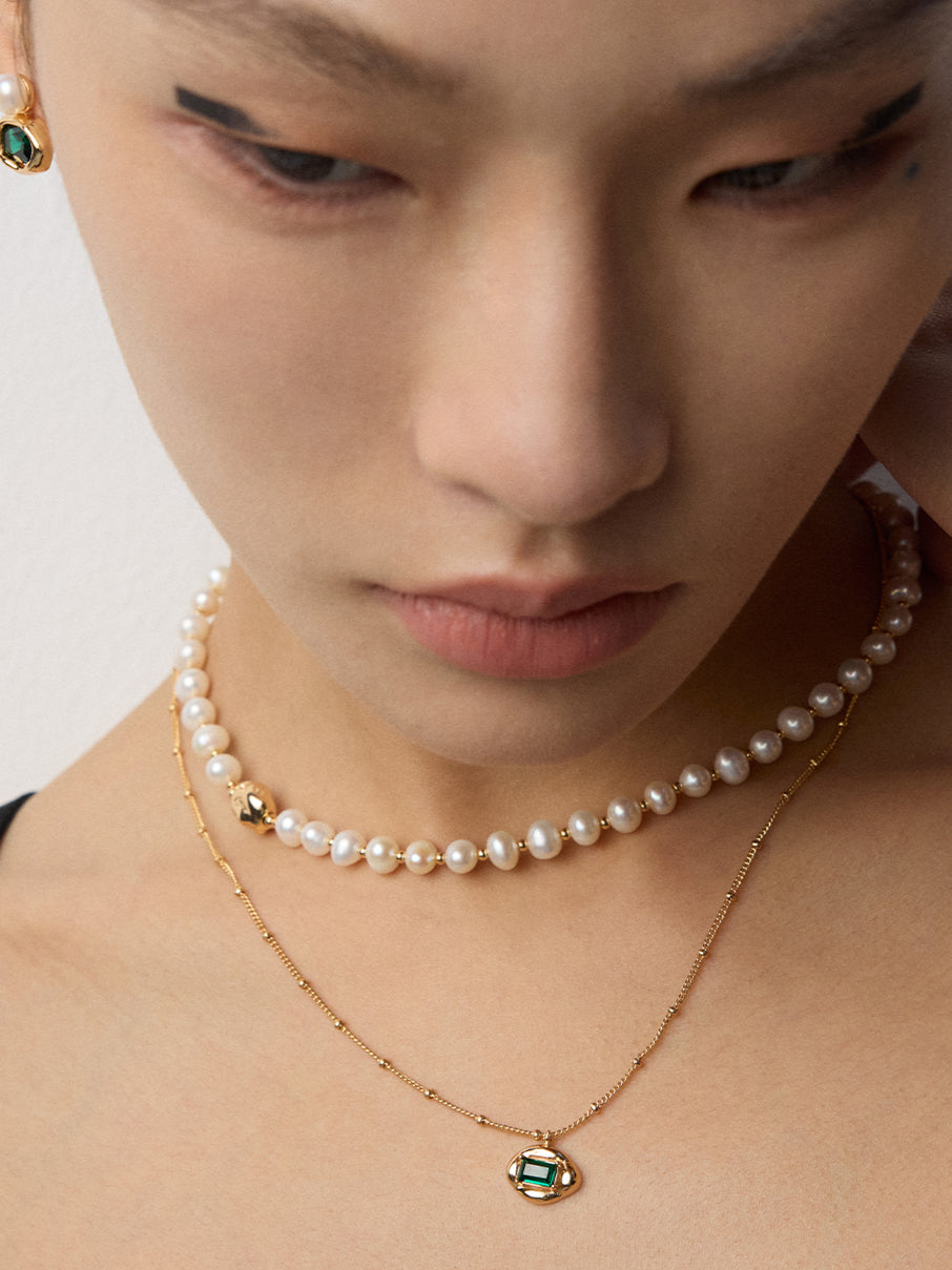 Green Zircon Pendant Necklace