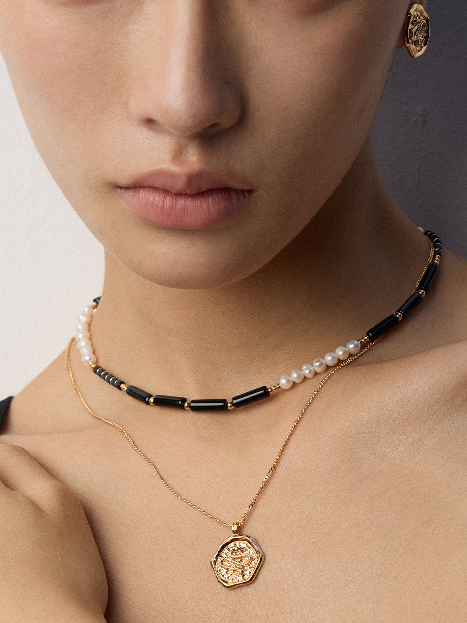 Natural Agate Pearl Necklace