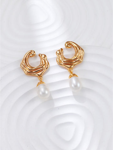 Wave Pearl Earrings