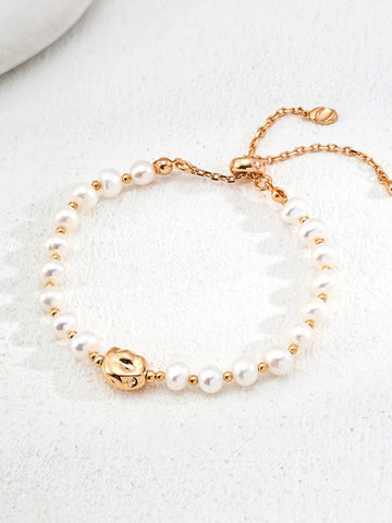 Meteorite Shape Adjustable Pearl Bracelet