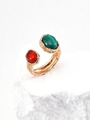 Natural Malachite Agate Ring