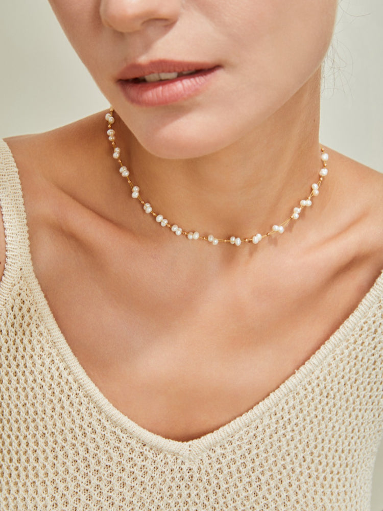 Woven Pearl Necklace