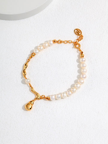 Water drop pendant pearl bracelet
