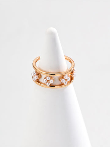 White Bead Multi-layer Ring