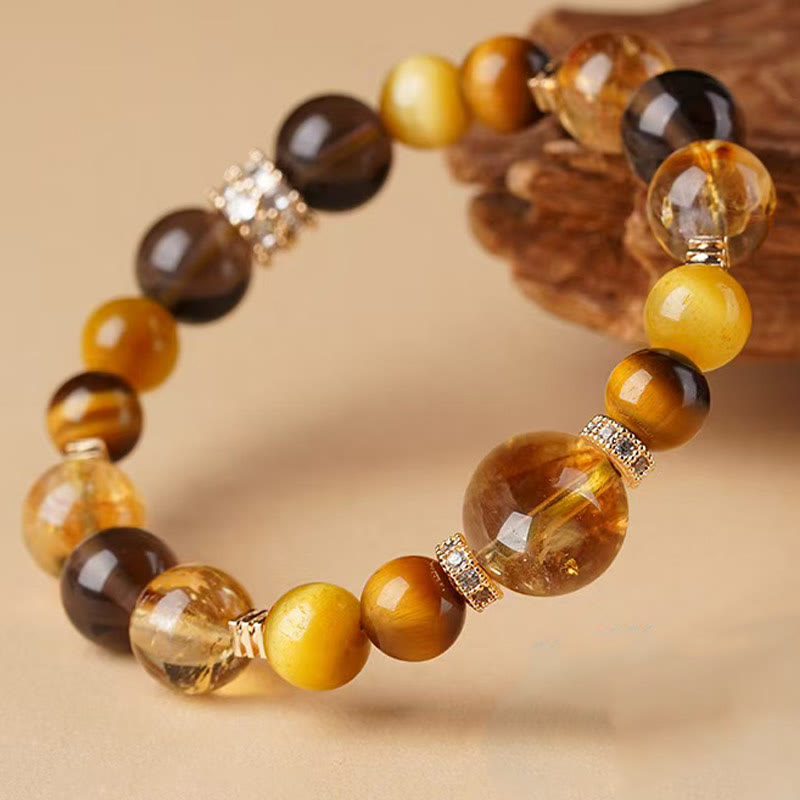 Citrine Topaz Tiger Eye Happiness Bracelet
