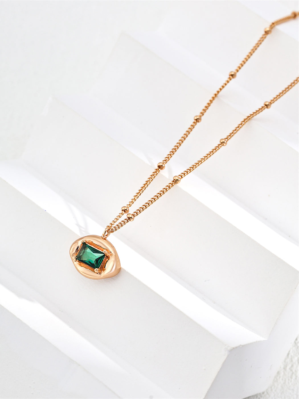 Green Zircon Pendant Necklace