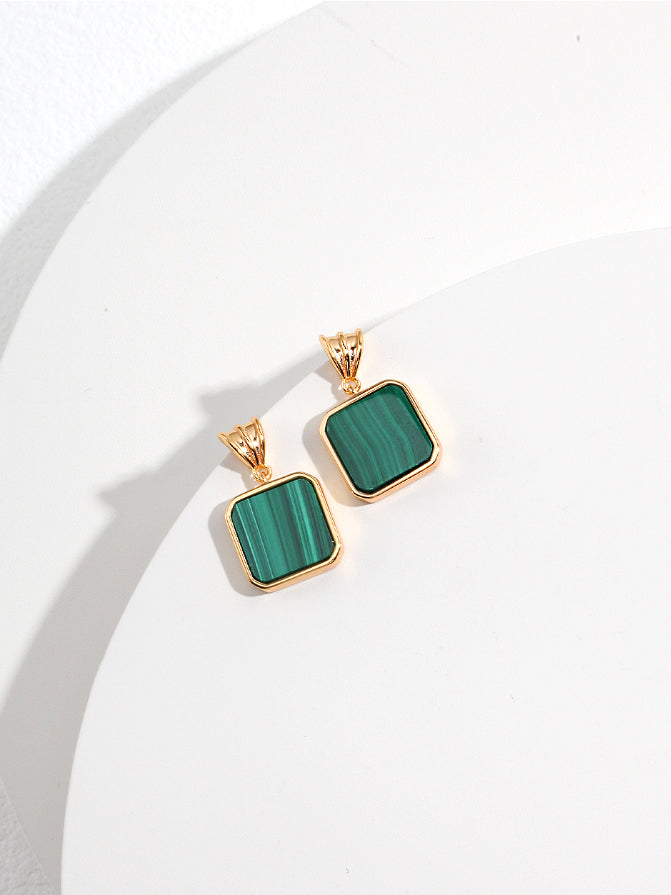 Square Malachite Earrings