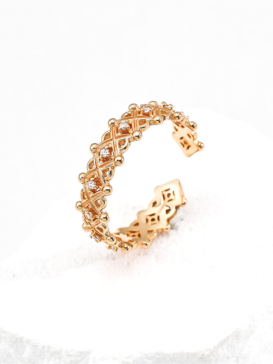 Hollow Zircon Ring
