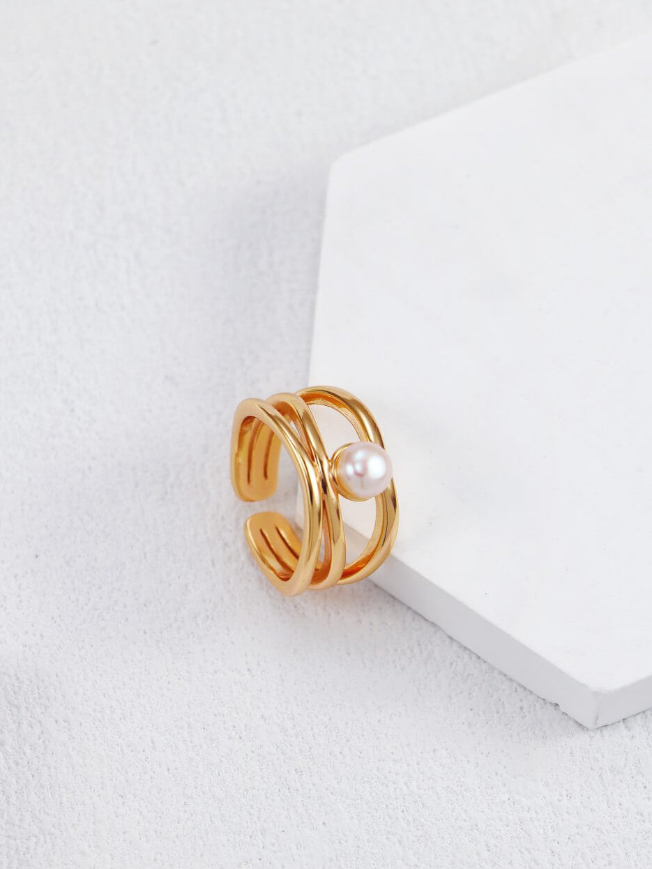 Vintage Gold Pearl Ring