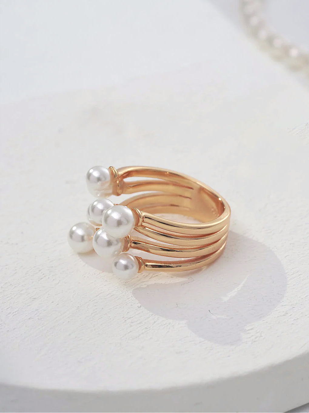 Shell Bead Adjustable Ring